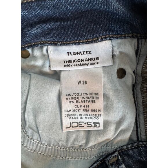 Joe's Women's Flawless "The Icon" Mid-rise Skinny Ankle Jeans Size W26 - Picture 6 of 8